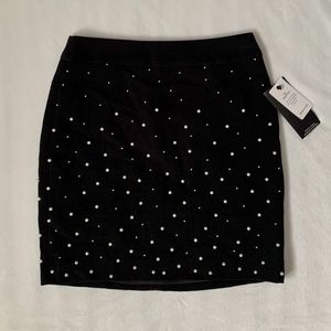 NWT RW&Co Black Mini Pearl Skirt 00